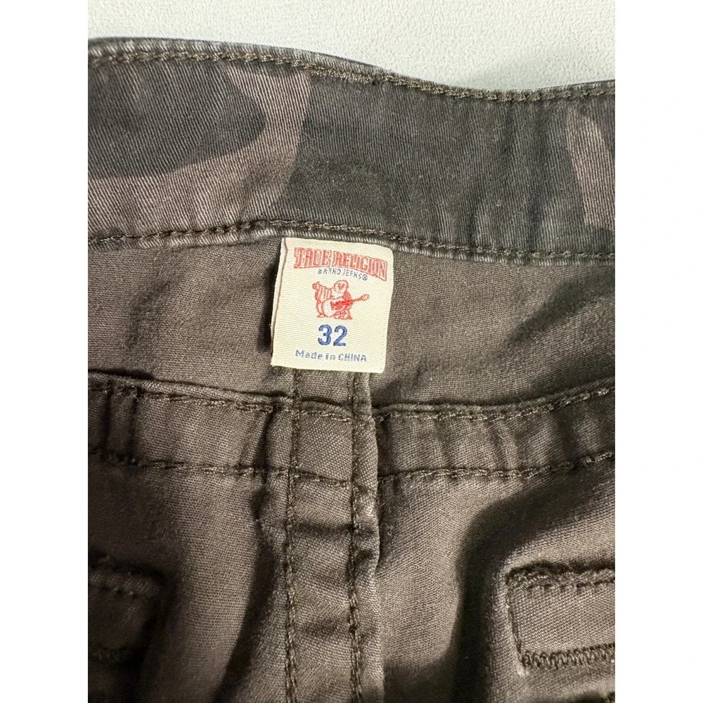 True Religion Mens Jeans Super Skinny Brown Camo Back Flaps 32x28 - Picture 5 of 9
